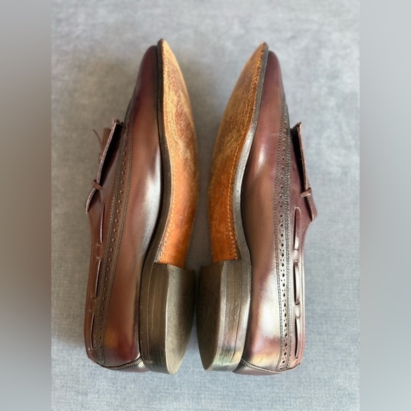 Allen Edmond Arlington Wingtip Kiltie Tassel Loafer Mens SZ10.5 Burgundy Leather main image 5